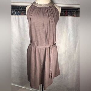 Banana Republic Excellent Condition belted dress embellishment around neck Sz L